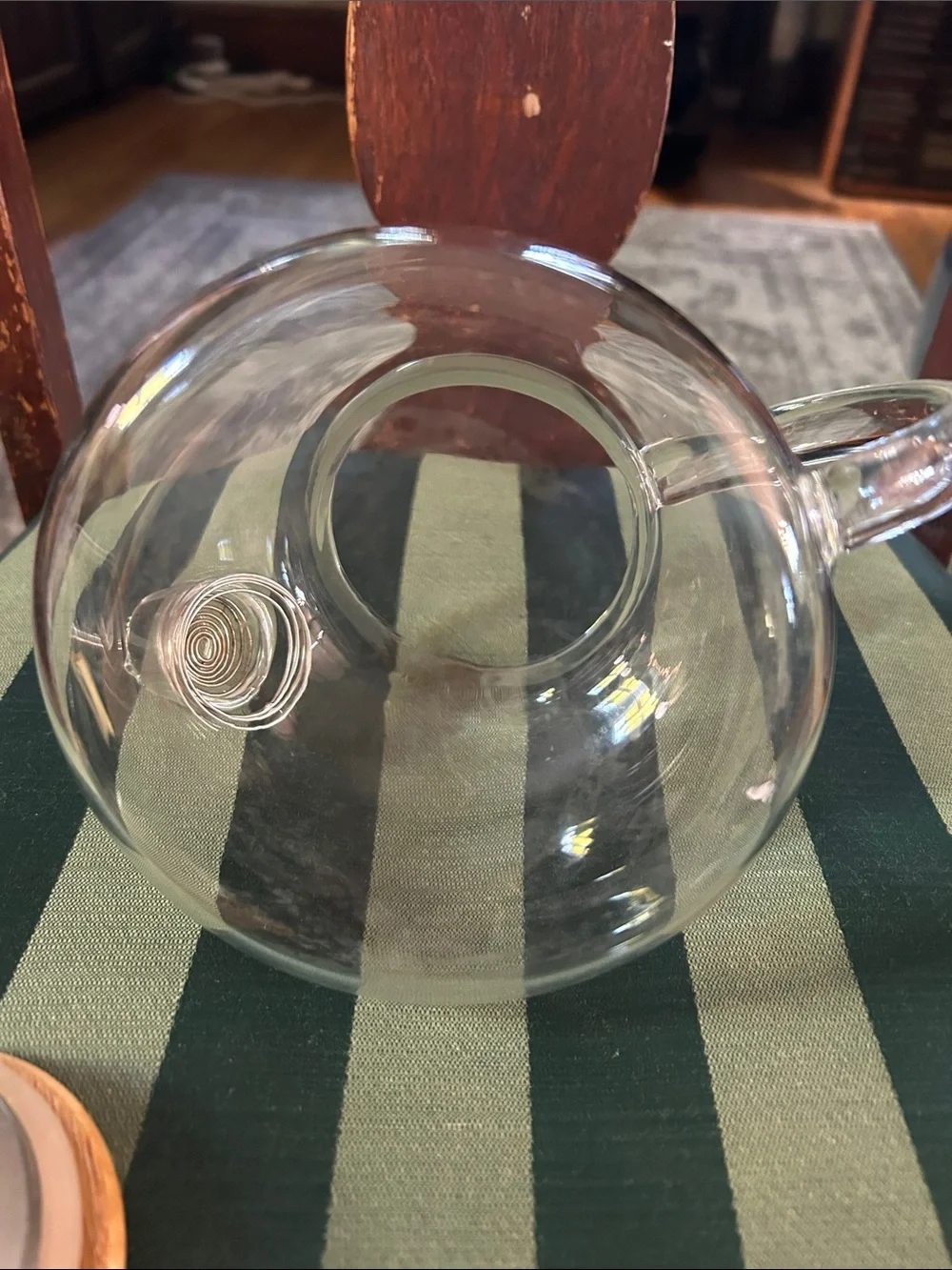 CN Glass Borosilicate Teapot w Bamboo Lid & Flexible SS Coil Spout Strainer